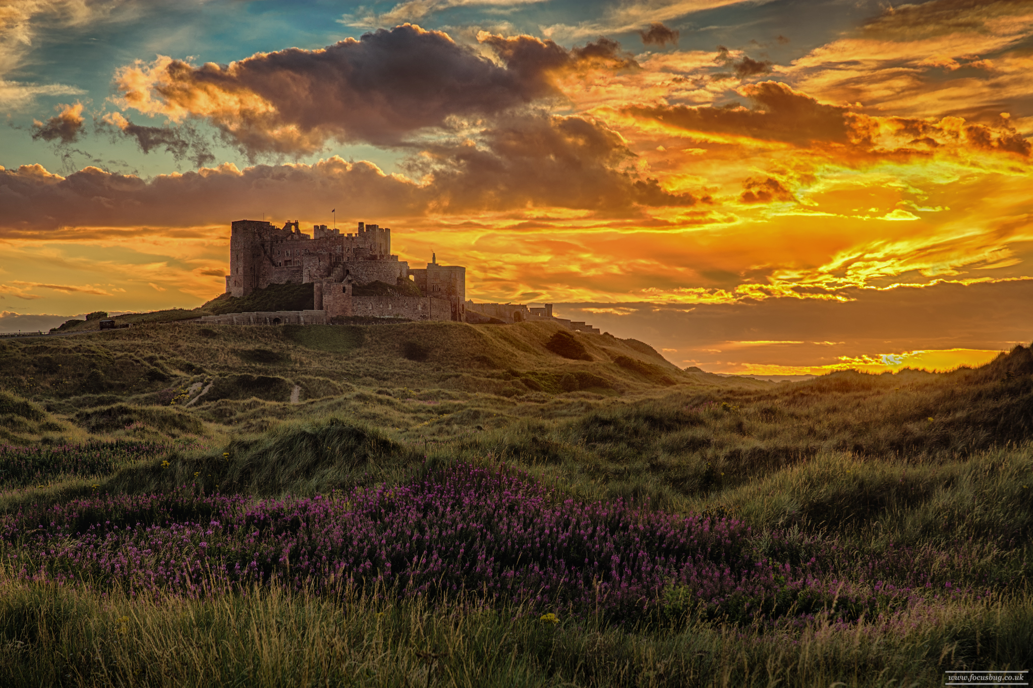 Northumberland Landscape Photography - Bamburgh Castle Sunset