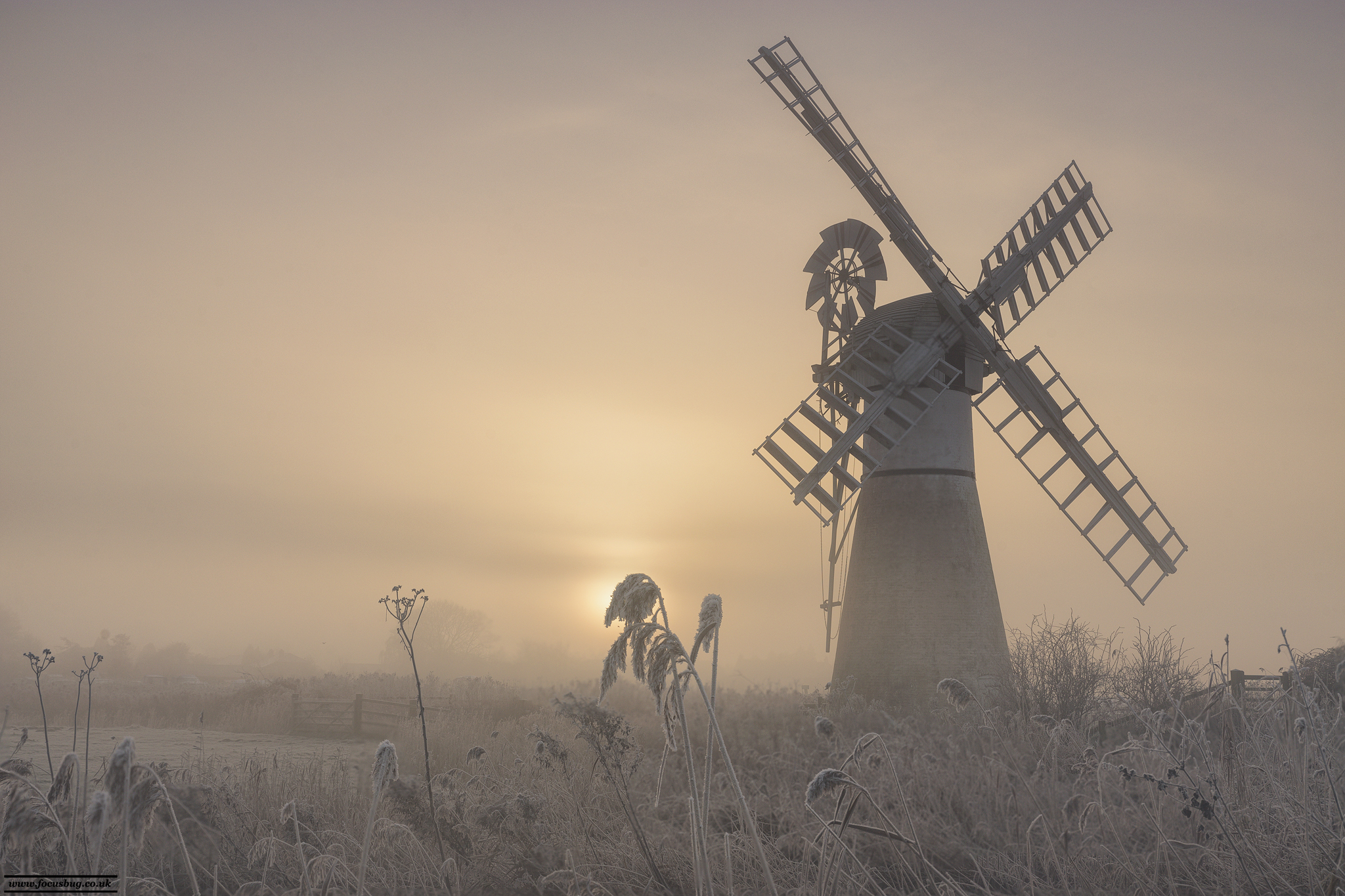 Norfolk Landscape Photography - Thurne Mill Forst and Fog