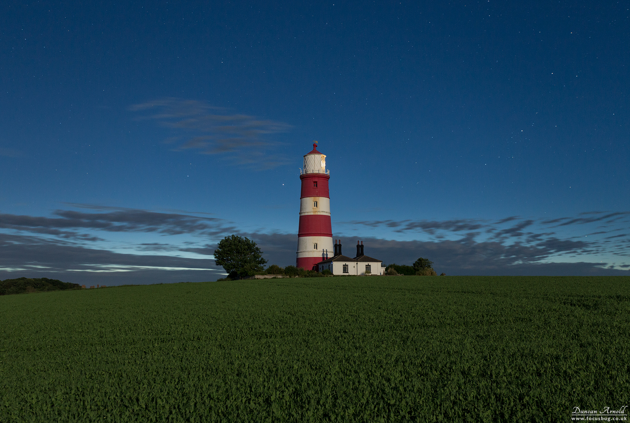 Norfolk Landscape Photography - Happisburgh Lighthouse by moonlight